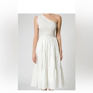 Calista Ditsy Floral Smocked One Shoulder Dress medium